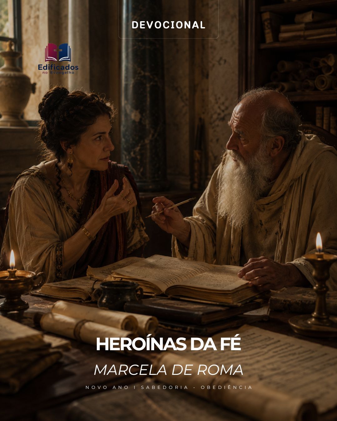 A história de Marcela, teóloga do século IV, verdadeira heroína da fé, que abriu mão de tudo para conhecer as Escrituras e ensinar os outros.